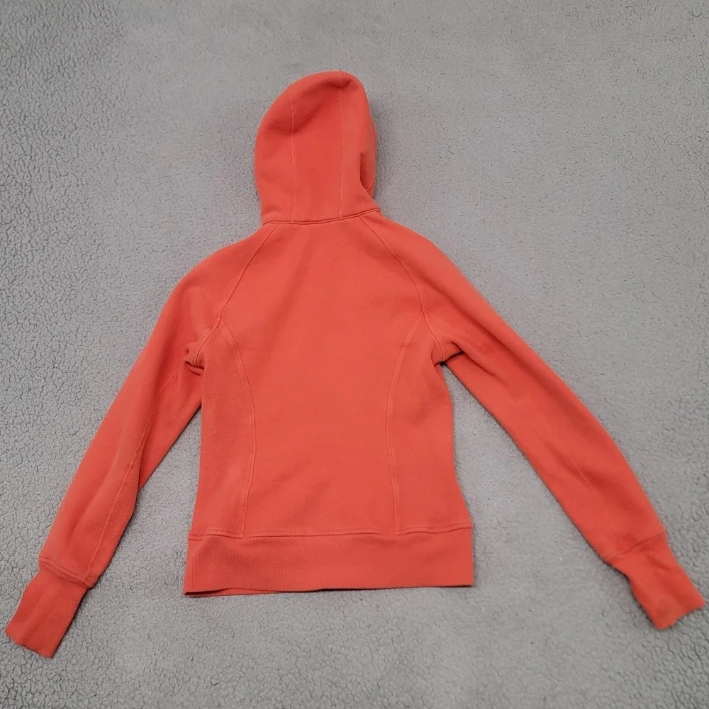Lululemon Scuba Hoodie Womens Small Orange Full Zip Fleece Slim‎ Fit Sweatshirt